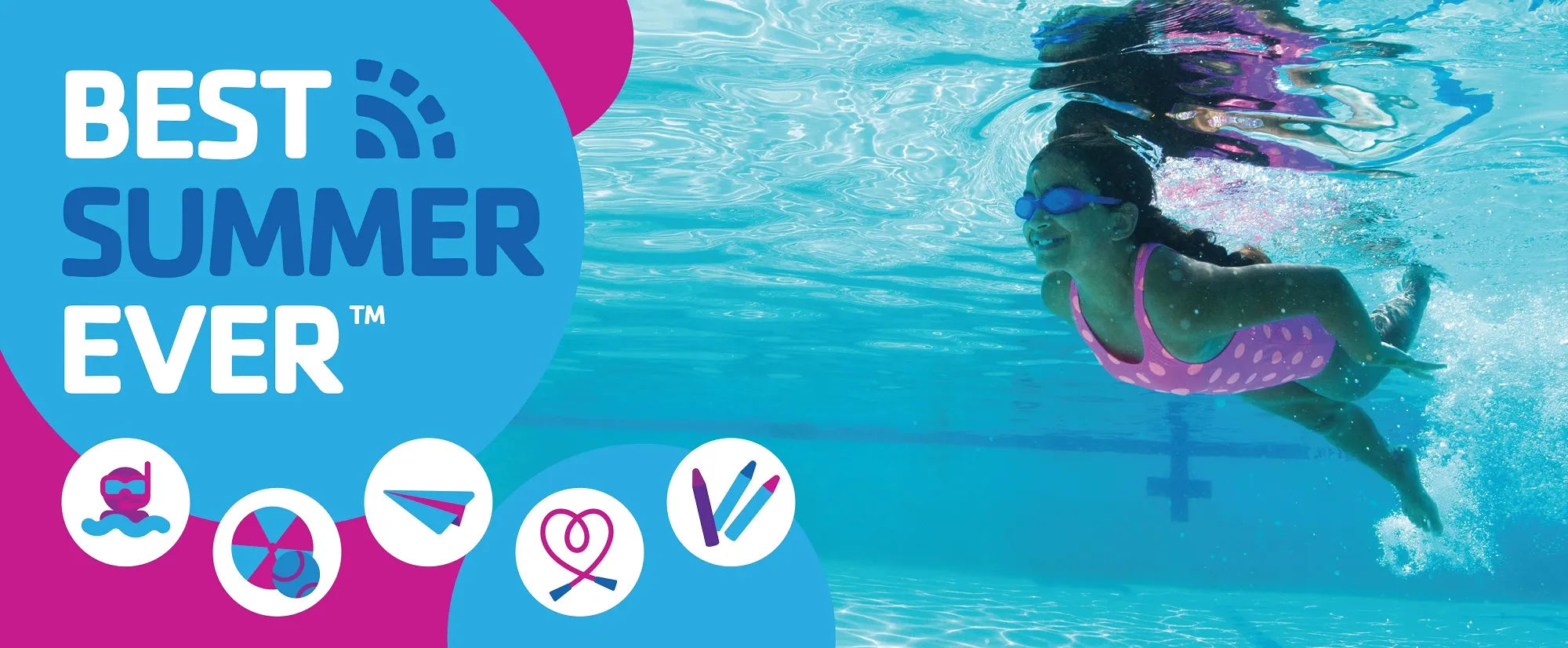 Young girl swimming underwater