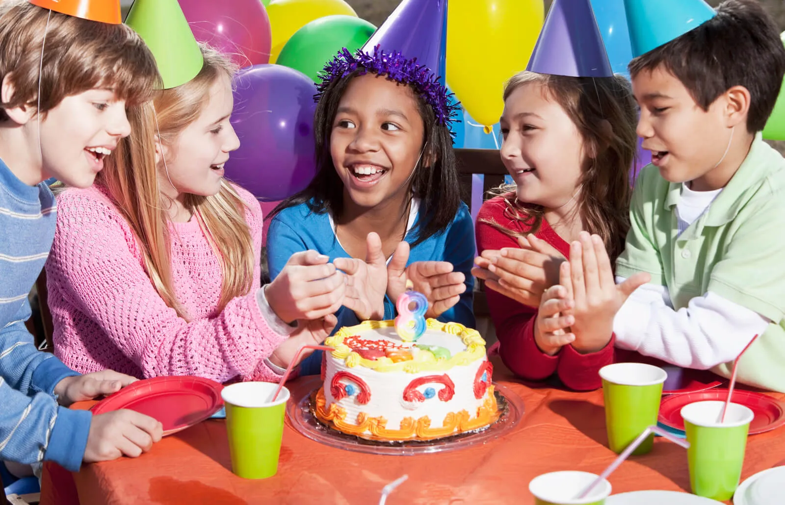 group of kids at a birthday party